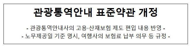 관광통역안내 표준약관 개정 관광통역안내 표준약관 개정