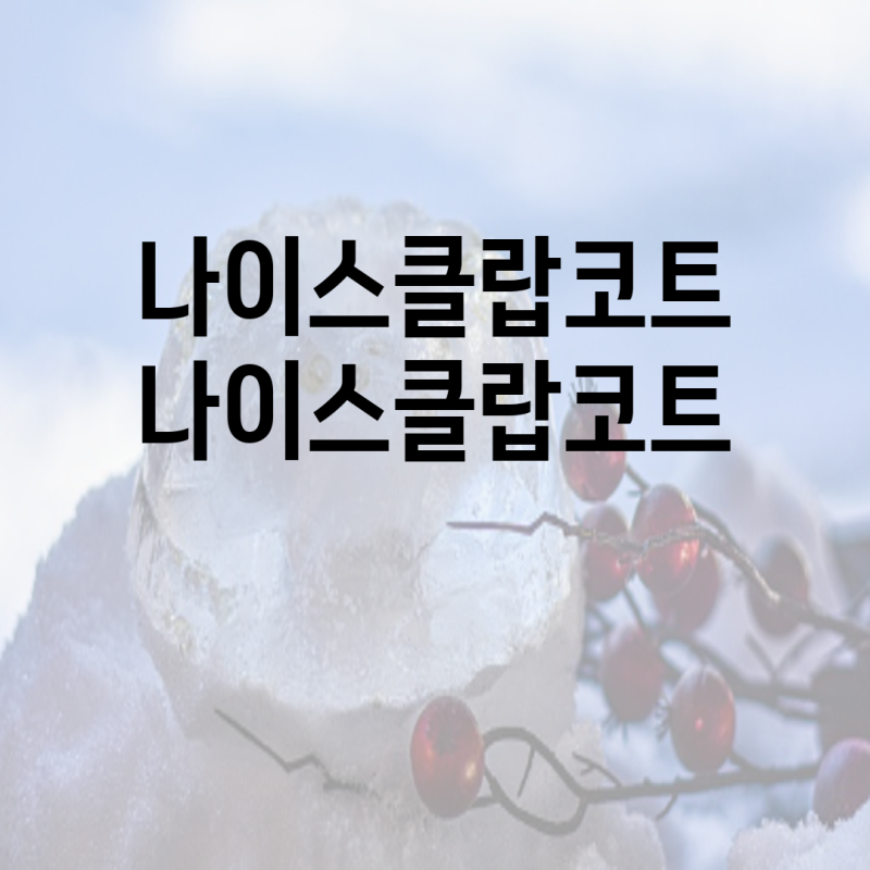 나이스클랍 코트 프리미엄 품질 비교 분석 당신에게 맞는 최고의 선택은