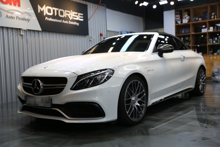동탄 수입차 썬팅! 벤츠C63AMG 글라스틴트 선셋 시공기