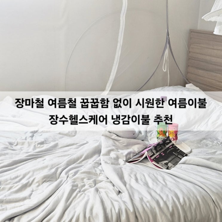  장마철 여름철 꿉꿉함 없이 시원한 여름이불 장수헬스케어 냉감이불 추천