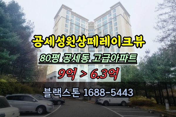  공세호수마을 성원상떼레이크뷰 경매 80평 4룸 화장실3 고급아파트