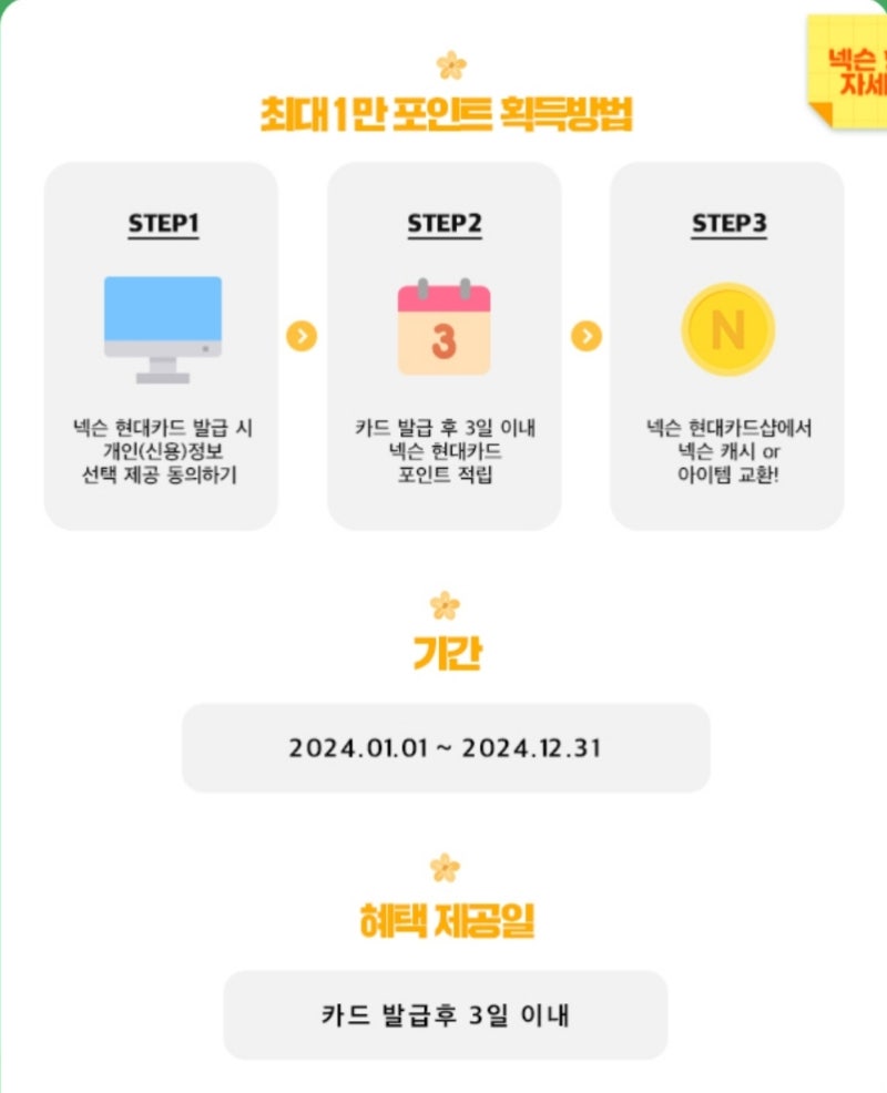 넥슨 현대카드 이벤트 발급 후 카테크로 31만 포인트 받고 해지하는 법 : 네이버 블로그