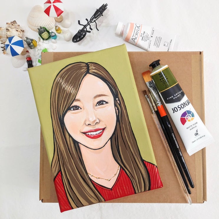  그림 선물 아크릴로 그리는 인물화 팝아트 초상화