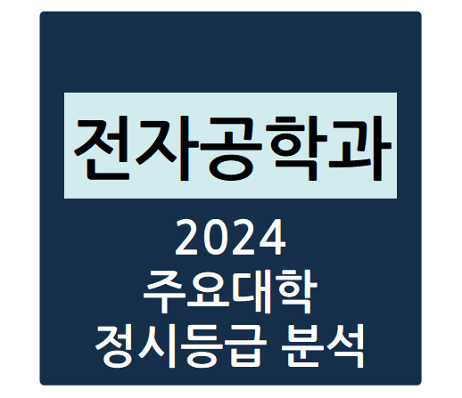  2024학년도 주요대학 전자공학과 정시등급 분석하기 - 전자공학과 수능일반 경쟁률, 충원율, 정시등급컷(성균관대, 중앙대, 연세대, 서울시립대, 동국대 등)