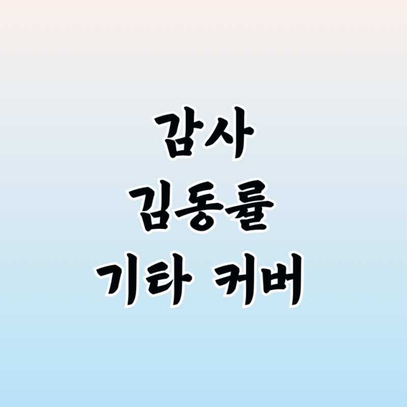 김동률 감사 기타 커버 연주 타브 악보 곡 정보
