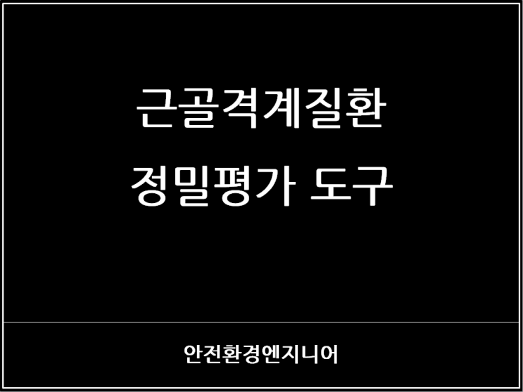  근골격계질환 정밀평가 도구