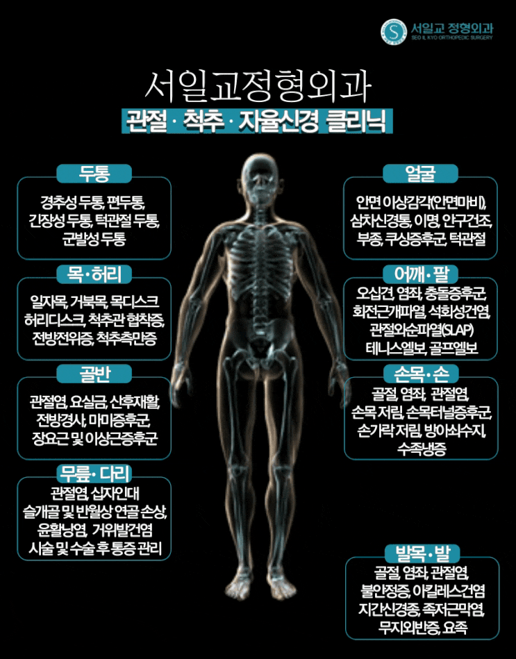  주안동정형외과 치료 질환 리스트