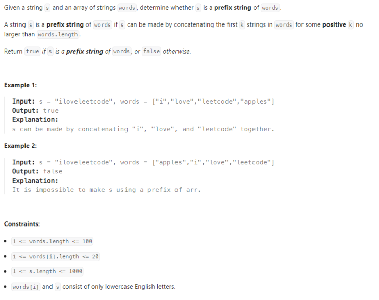  JAVA_LeetCode 1961_Check If String Is a Prefix of Array