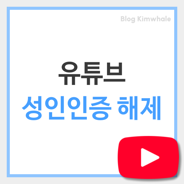 유튜브 성인인증 하는방법 바로 해제