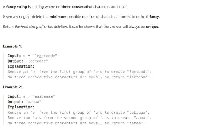  JAVA_LeetCode 1957_Delete Characters to Make Fancy String
