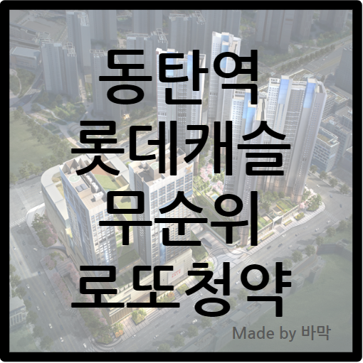동탄역 롯데캐슬 / 무순위 줍줍 로또 청약 완료