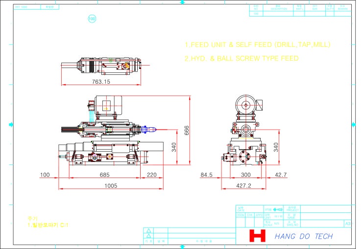  FEED & DRILL UNIT,WORK SUPPORT