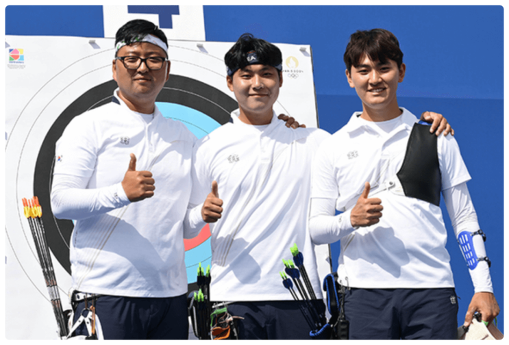 파리 올림픽 <b>양궁</b> 남자 단체전 <b>8강</b> 김우진 김제덕 <b>이우석</b> 중계... 
