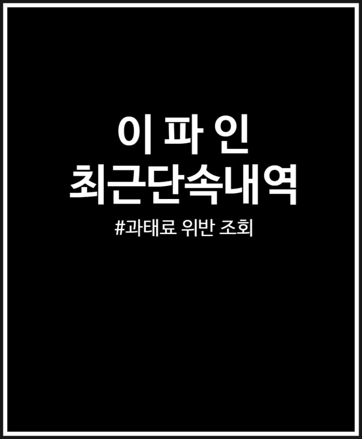  이파인 최근단속내역 조회 어린이보호구역 신호위반 결과 확인