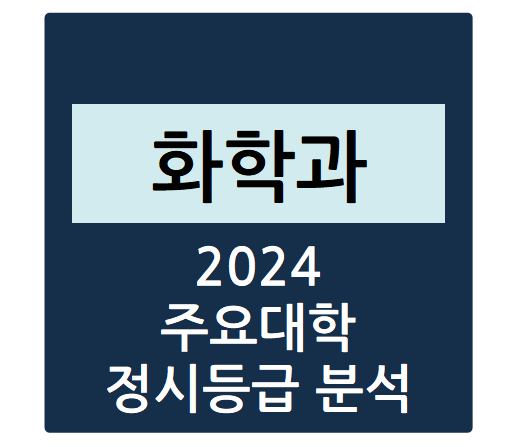  2024학년도 주요대학 화학과 정시등급 분석하기 - 화학과 수능일반 경쟁률, 충원율, 정시등급컷(한양대, 한국외대, 서강대, 연세대, 경희대 등)