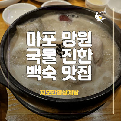  망원 보양식 먹고 싶을 때 마포 백숙 맛집 지호한방삼계탕 추천
