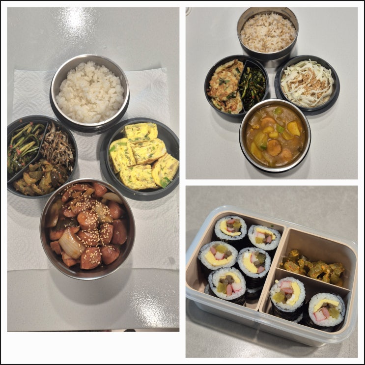  [대충주부가 대충 싸는 남편 점심도시락] 통통계란말이, 쏘야,카레, 크래미전,김밥
