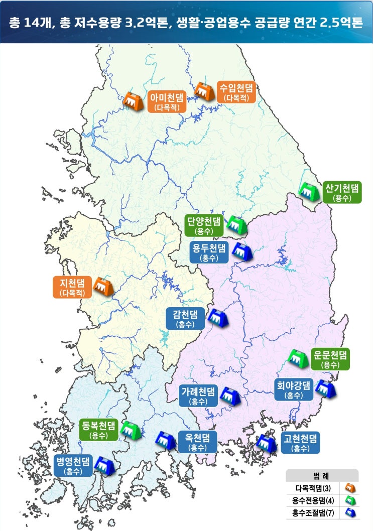 14년만에 <b>기후대응댐</b> 건설… 권역별 <b>후보지</b> 14곳 선정