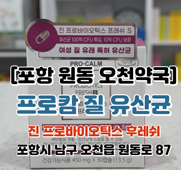  [포항 원동 오천약국] 여성 유래 질 특허 유산균_면역력을 높인 프로캄_진프로바이오틱스