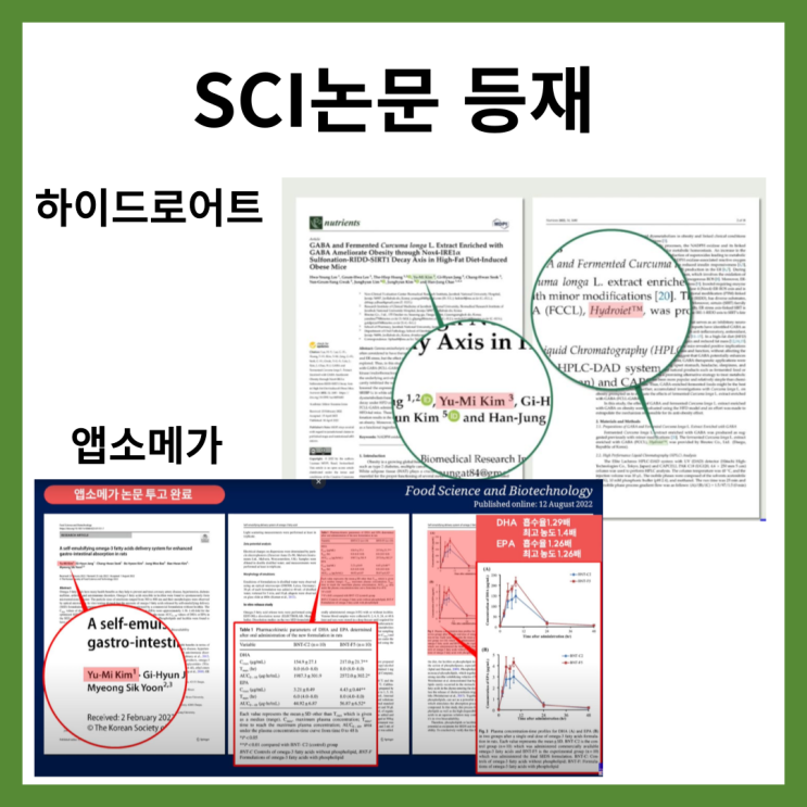  SCI 논문 등재 하이드로어트 앱소메가