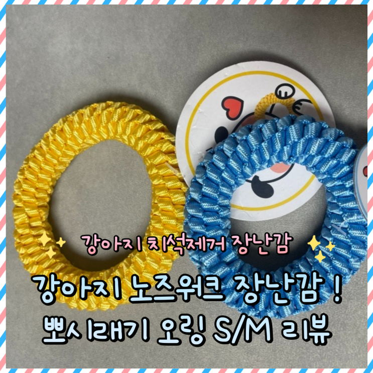  강아지장난감 추천 : 치석제거 효과가 있는 뽀시래기 오링 찐 후기