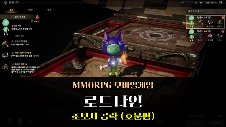 로드나인 무과금 초보자를 위한 호문 합성 돌연변이 공략 가이드