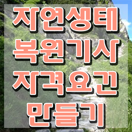  자연생태복원기사 관련학과 자연생태복원기사 시험응시자격 온라인 수업으로 간편하게 끝낸 후기