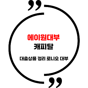 에이원대부캐피탈 대출상품 정리 (로니오 대부)