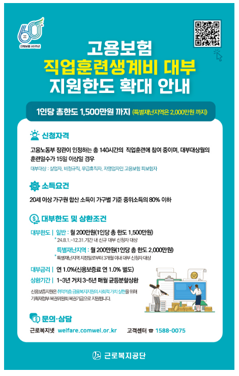 생활비 부담 없이 직업훈련 받으세요! - 고용보험 직업훈련생계비 대부 지원한도 확대 생활비 부담 없이 직업훈련 받으세요! - 고용보험 직업훈련생계비 대부 지원한도 확대