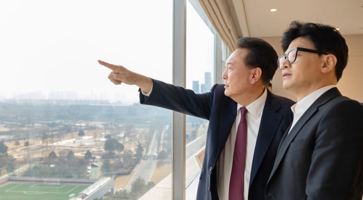 윤석열 <b>대통령</b>, <b>한동훈</b> 국힘 대표 독대…6개월만