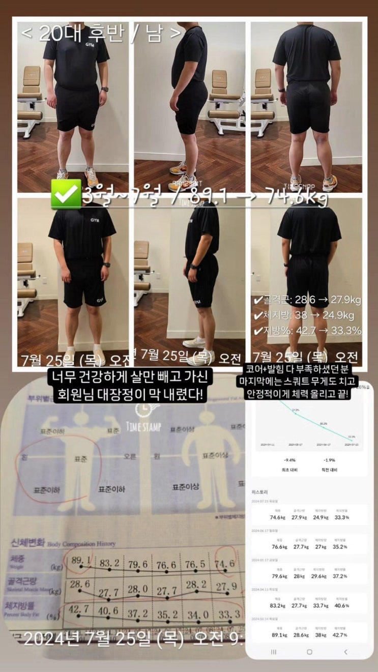  체형교정 식습관 개선이 시급했던 20대 후반 남 -14.5kg 감량