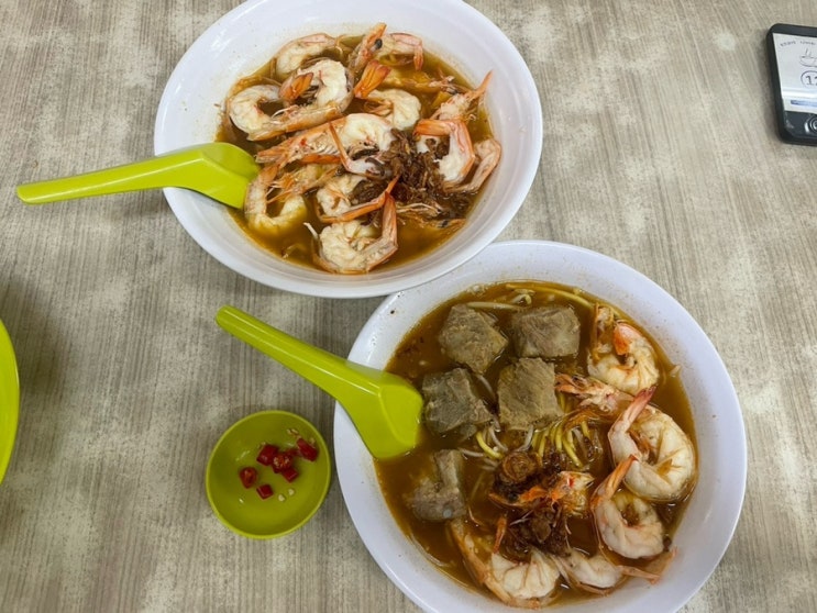  싱가포르 맛집으로 유명한 Blanco Court Prawn Mee 새우국수 (Feat 옆집 어묵/라임주스까지 먹고 온 후기)