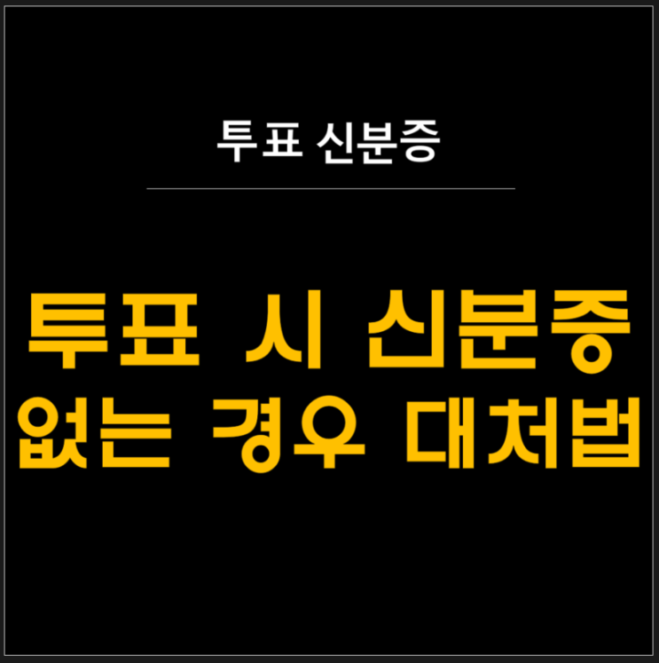  투표하러 왔는데 신분증이 없다면? 대처 방법?
