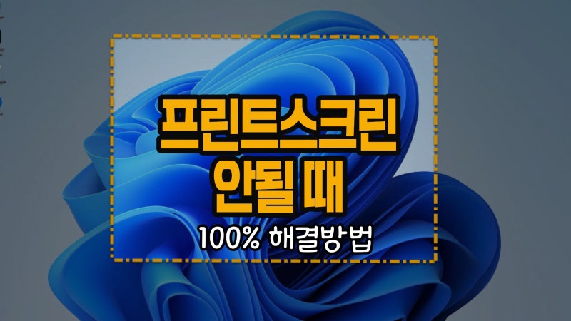 프린트스크린 안될때 100% 해결법 (윈도우11, 윈도우10)