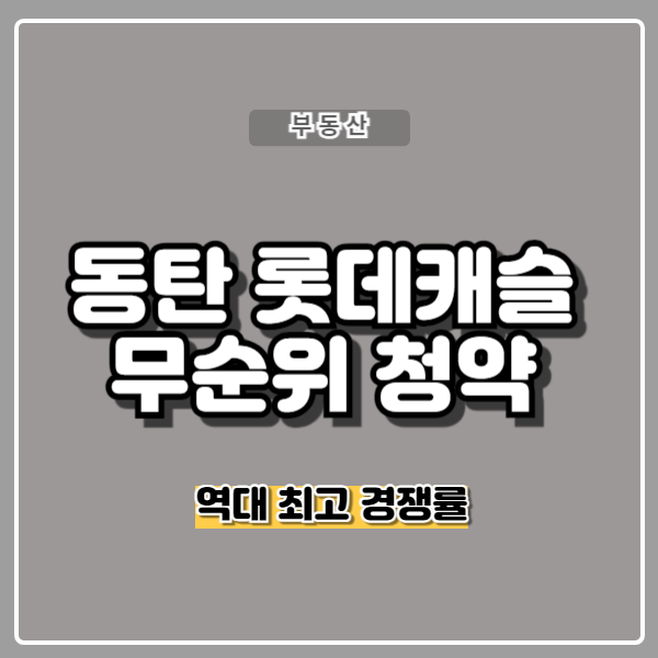 <b>동탄역 롯데캐슬</b> 무순위 청약 줍줍 역대급 경쟁률