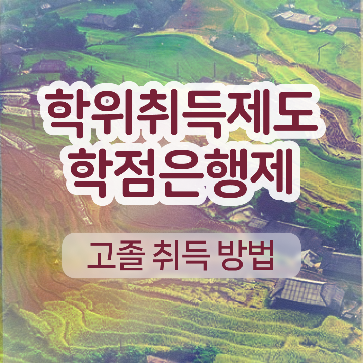  학점은행제 교육기관 고졸자도 온라인 교육원에서 쉽고 빠르게 준비했던 노하우