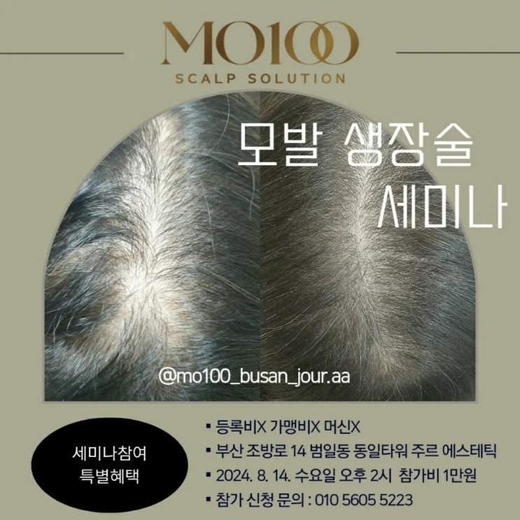 ◽모백(MO100) 모발생장술 부산 세미나◽범일동 주르 에스테틱