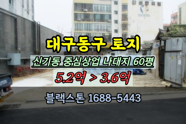  대구동구토지 경매 신기동 중심상업지역 나대지 60평 건축부지