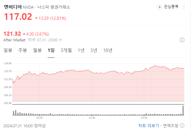  엔비디아 급상승 하루만에 13%급등