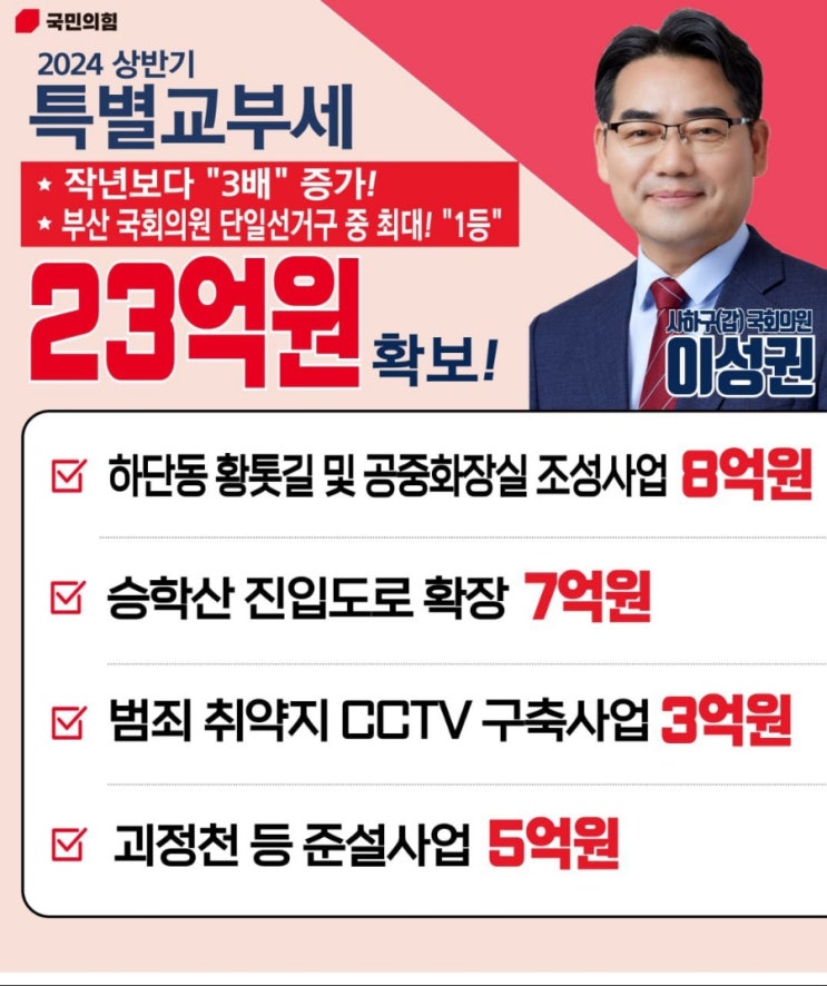 2024년 상반기 행정안전부 <b>특별교부세</b>, 23억원 <b>확보</b>!