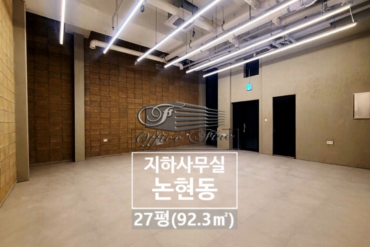  논현동 신축건물 신논현역 층고 4미터 썬큰 있는 지하 사무실