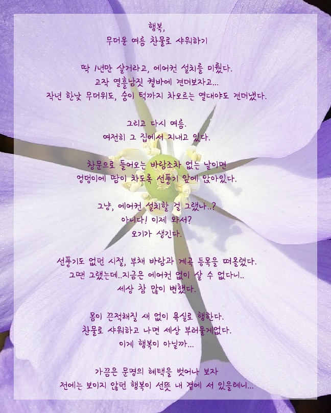  행복, 무더운 여름 찬물로 샤워하기