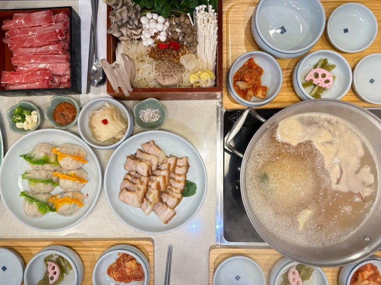 [강남 양재맛집] 단체모임장소 추천 샤브샤브 맛집 '미면정 양재본점'
