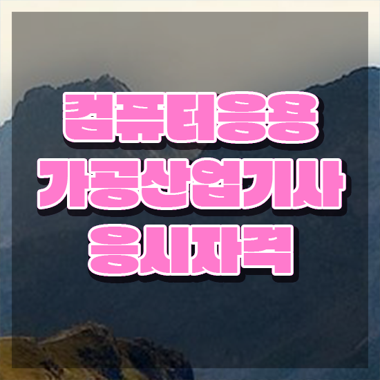  컴퓨터응용가공산업기사 응시조건 컴퓨터응용가공산업기사 시험응시자격 독학으로 15주만에 준비한 노하우