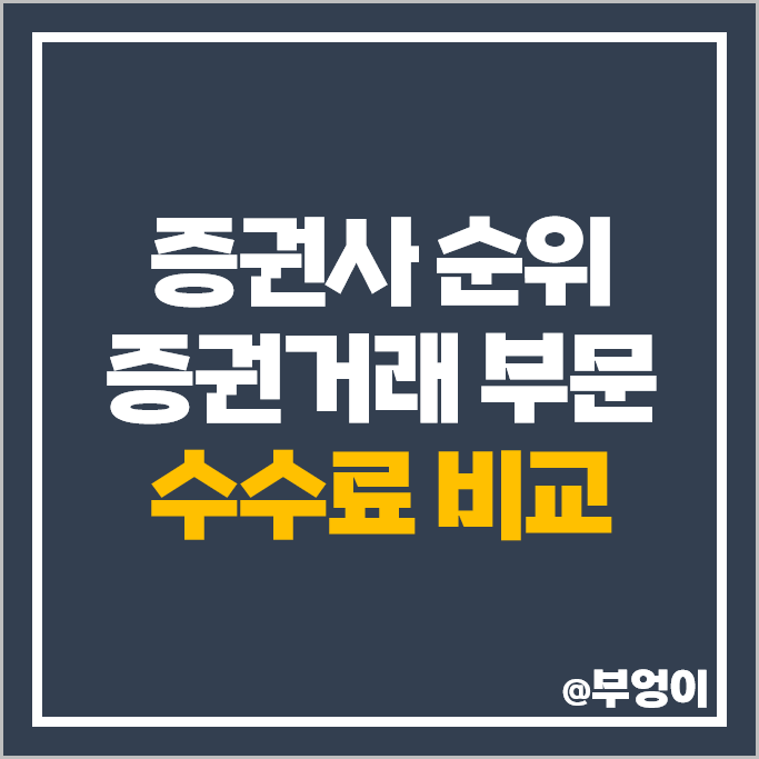 증권사 수수료 비교 : 국내 증권회사 순위 증권거래 부문 증권사 수수료 비교 : 국내 증권회사 순위 증권거래 부문