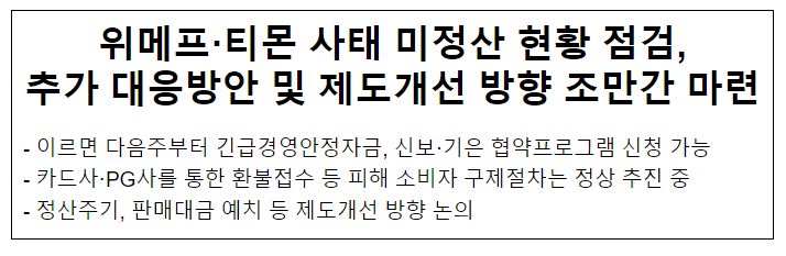 위메프, 티몬 관계부처 회의 개최 위메프, 티몬 관계부처 회의 개최