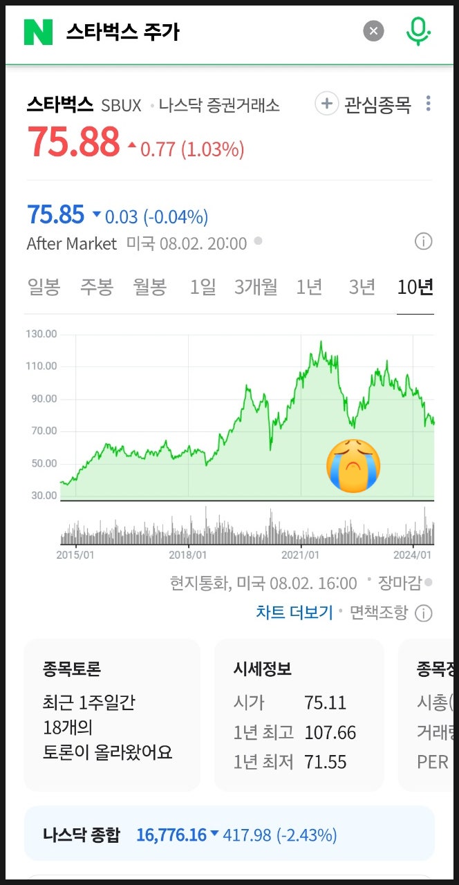 미국주식 공부 11차]-스타벅스 50주 매수/배당 일정 : 네이버 블로그