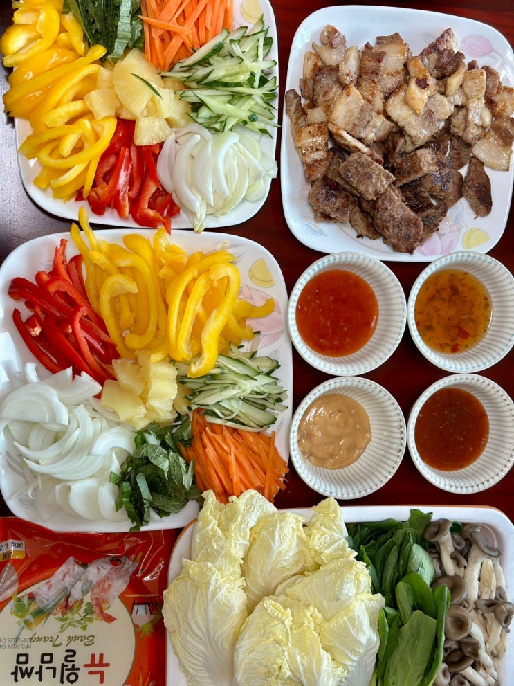  집에서 월남쌈, 샤브샤브, 넴느엉 만들어 먹기