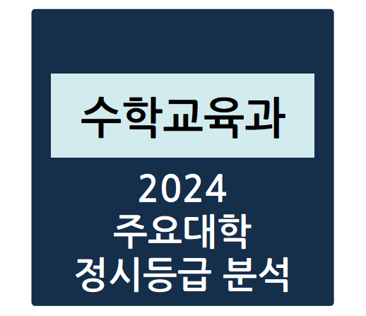  2024학년도 주요대학 수학교육과 정시등급 분석하기 - 수학교육과 수능일반 경쟁률, 충원율, 정시등급컷(성균관대, 이화여대, 동국대, 서울대, 고려대 등)