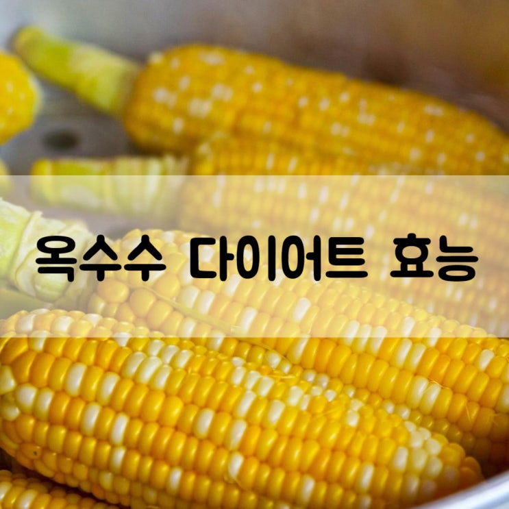  칼로리 낮은 탄수화물, 옥수수가 다이어트에 좋은 이유